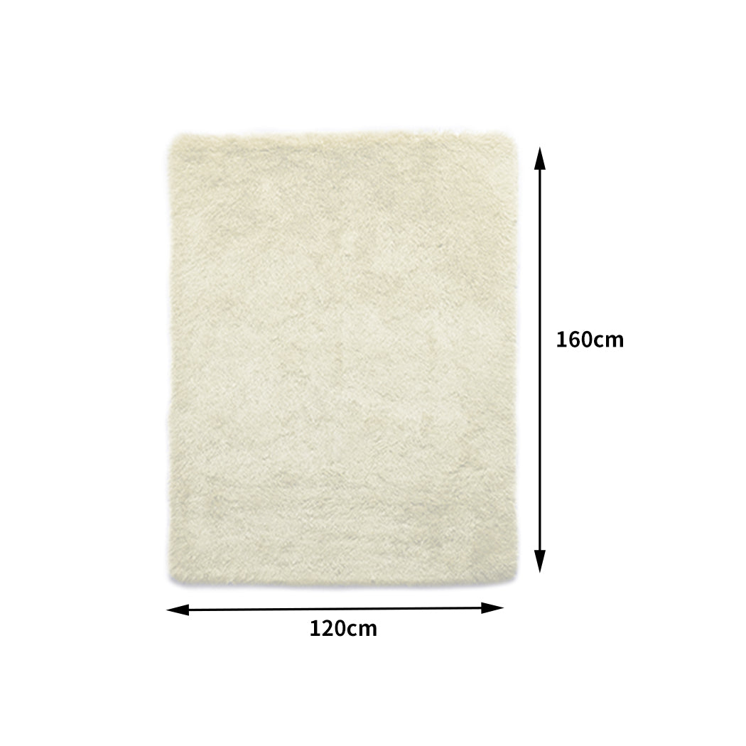 Cyrus 120x160 Designer Soft Shaggy Floor Confetti Rug Large - Cream