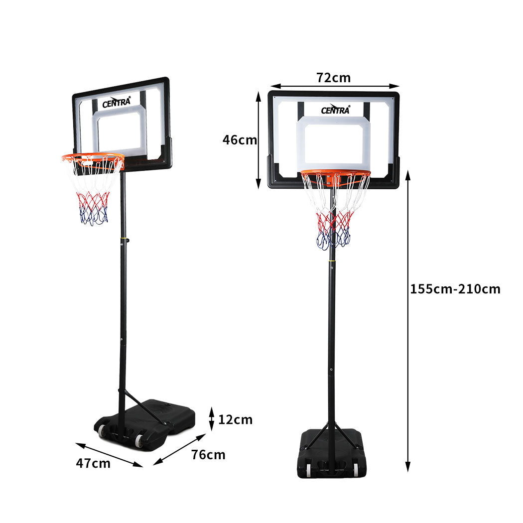 Basketball Stand Hoop System Ring Portable 2.1M Adjustable Height Kids In Ground