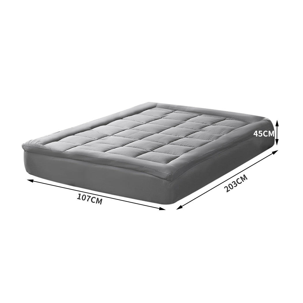 KING SINGLE 1000gsm Mattress Bamboo Fibre - Grey