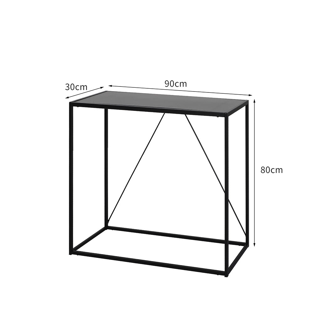 2-Tier Console Table Office Furniture - Black