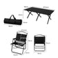 Folding Camping Table Chair Set - Black