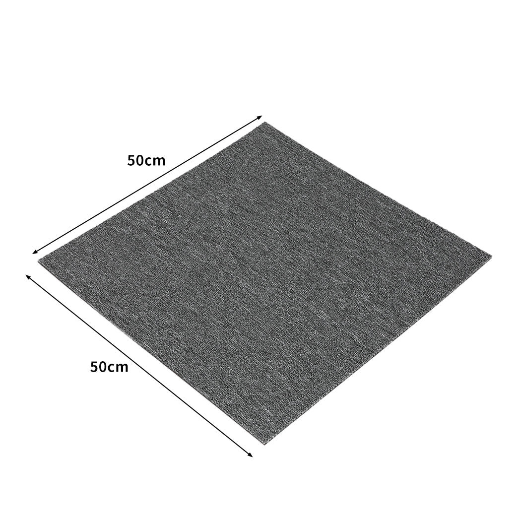 Roxine Set of 20 50x50 Carpet Tiles Box Heavy Commercial Retail Office Premium Flooring - Grey