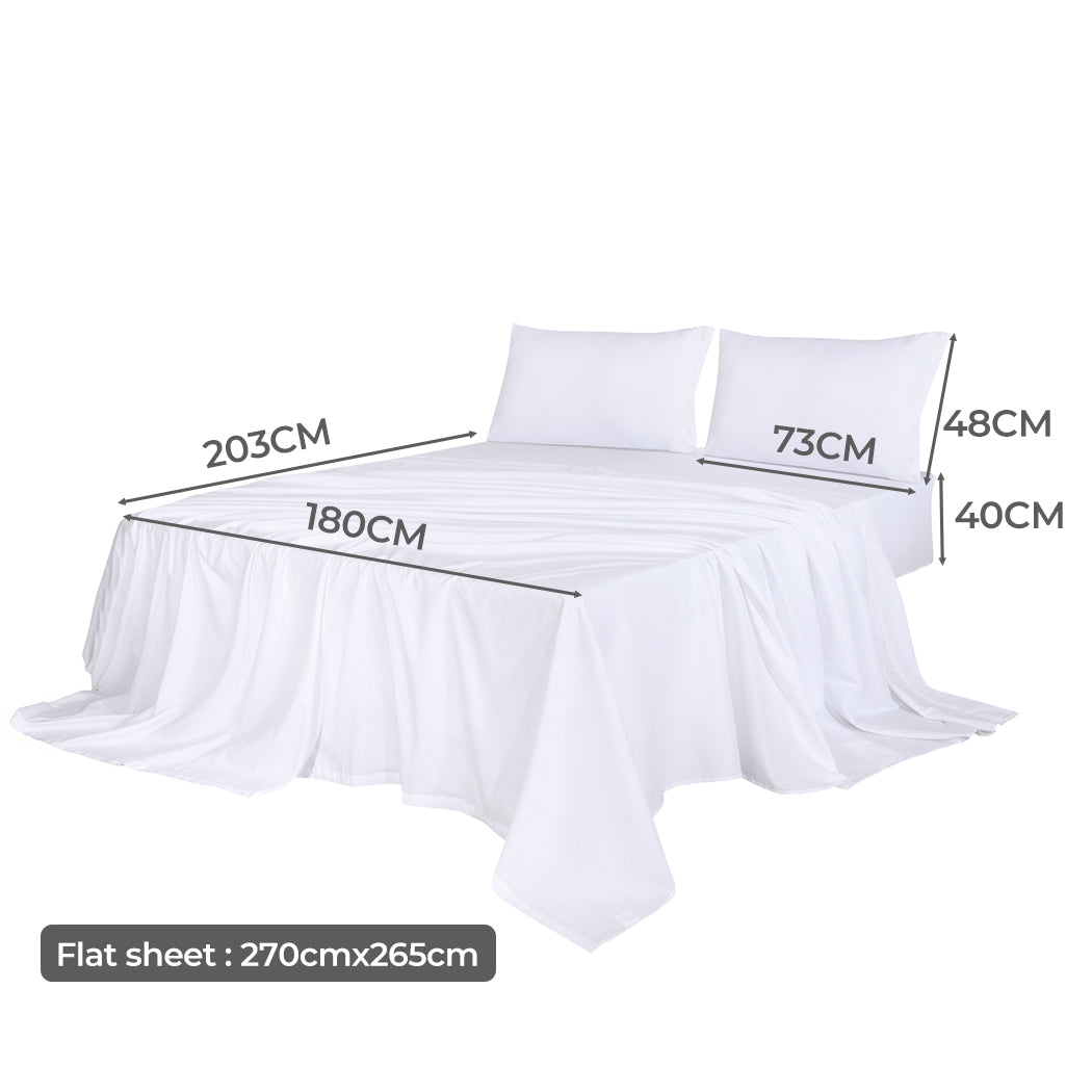 KING 4-Piece 100% Bamboo Bed Sheet Set - White