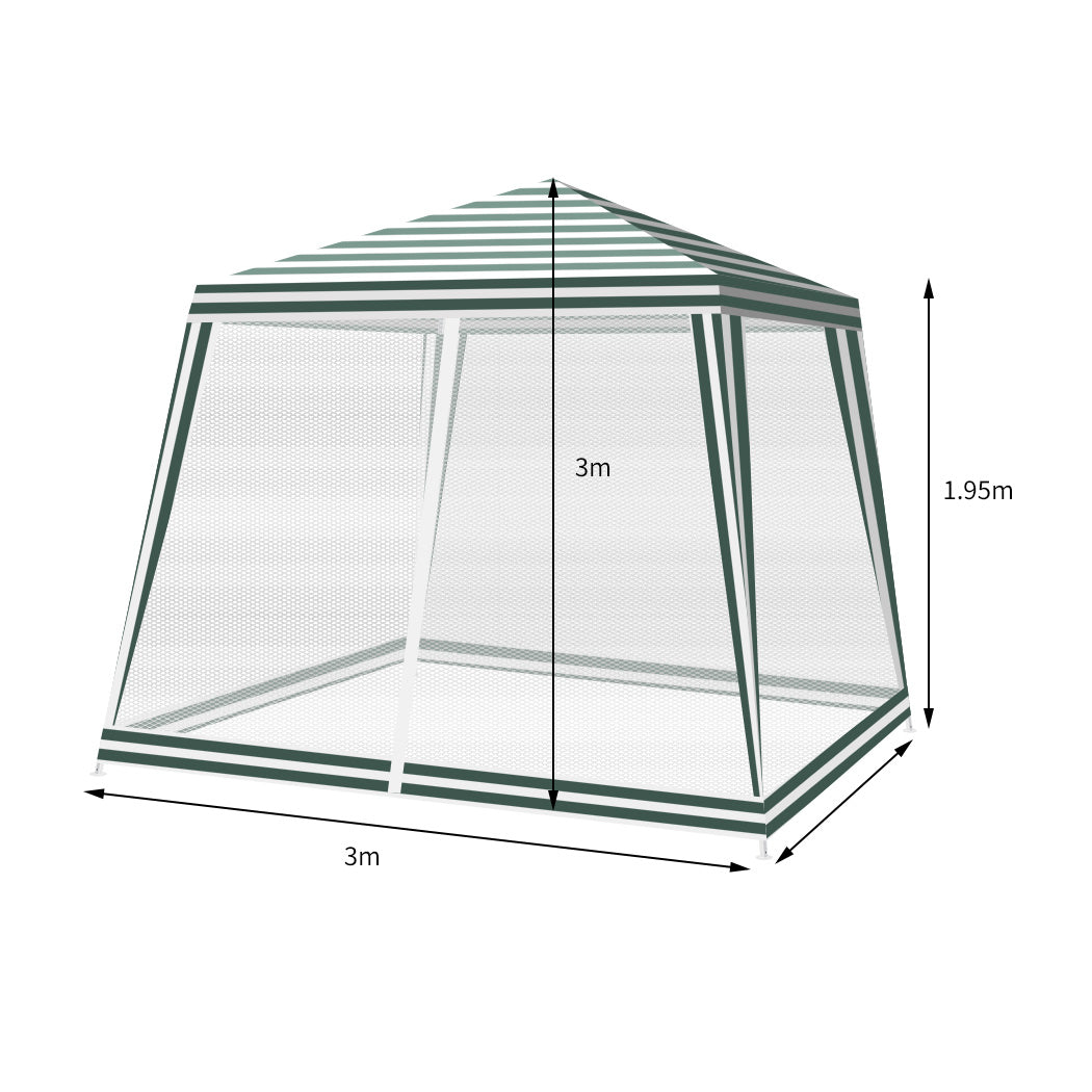 Mountview Gazebo Marquee 3x3m Mesh Side