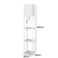 Floor Lamp Storage Shelf LED Wood Standing Reading Corner Light White