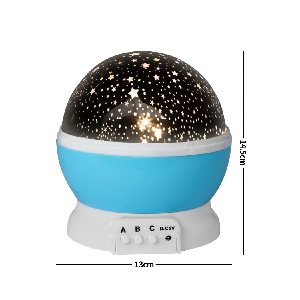 LED Night Star Sky Projector Light Lamp Rotating Starry Baby Room Kids Gift - Blue