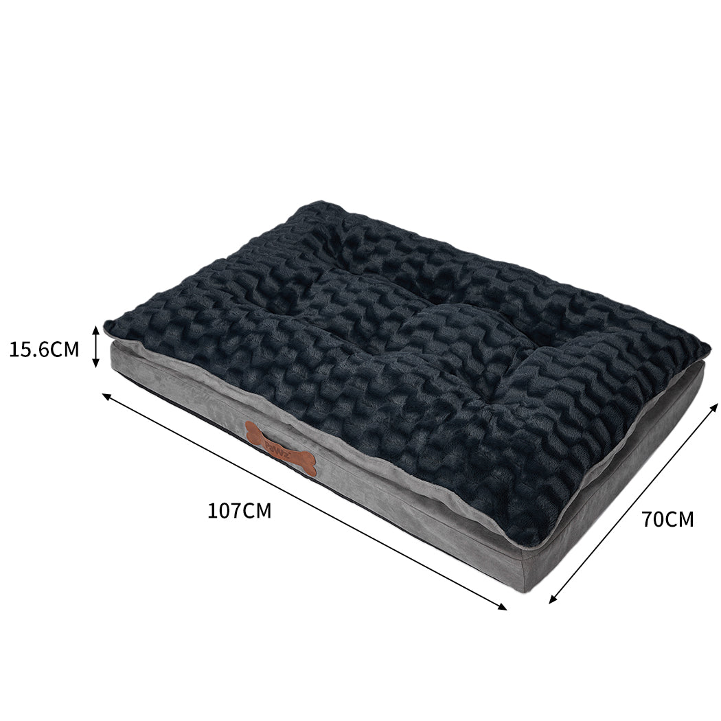 LARGE Dog Beds Calming Pet Removable - Grey