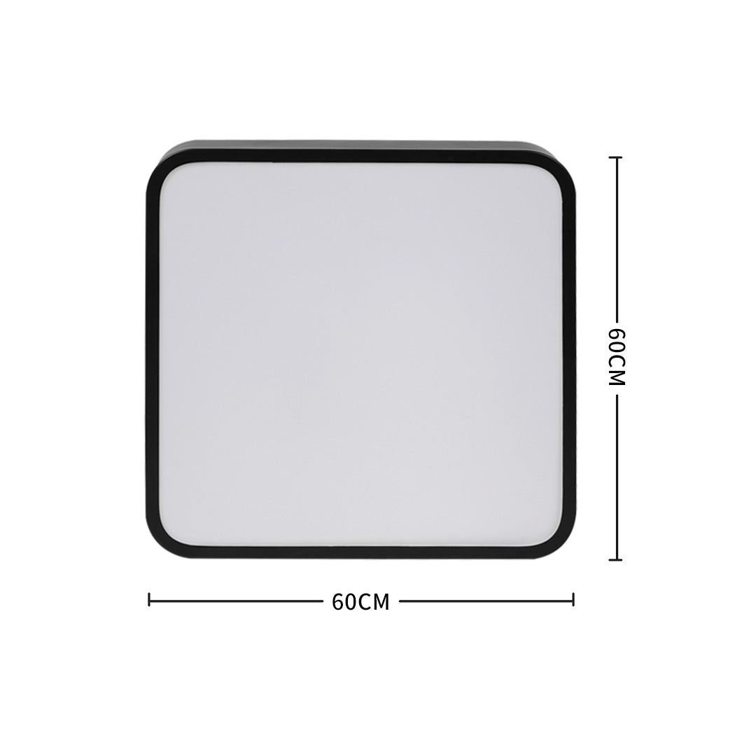 3-Colour Ultra-Thin 5cm Led Ceiling Light Modern Surface Mount 120W - Black