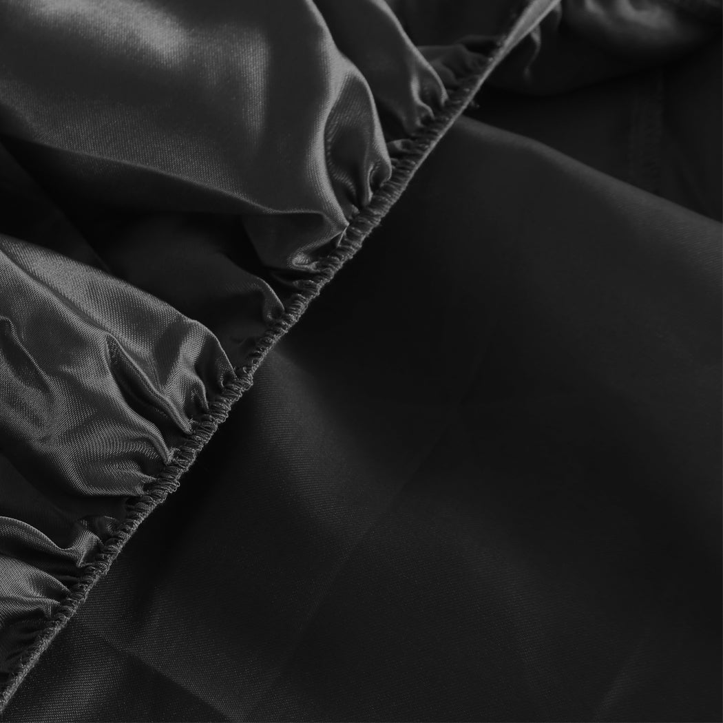 Double Dreamz Silky Satin Sheets Fitted Black