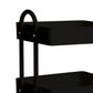 3 Tiers Kitchen Trolley Cart Steel Storage Rack Shelf Organiser Wheels Black