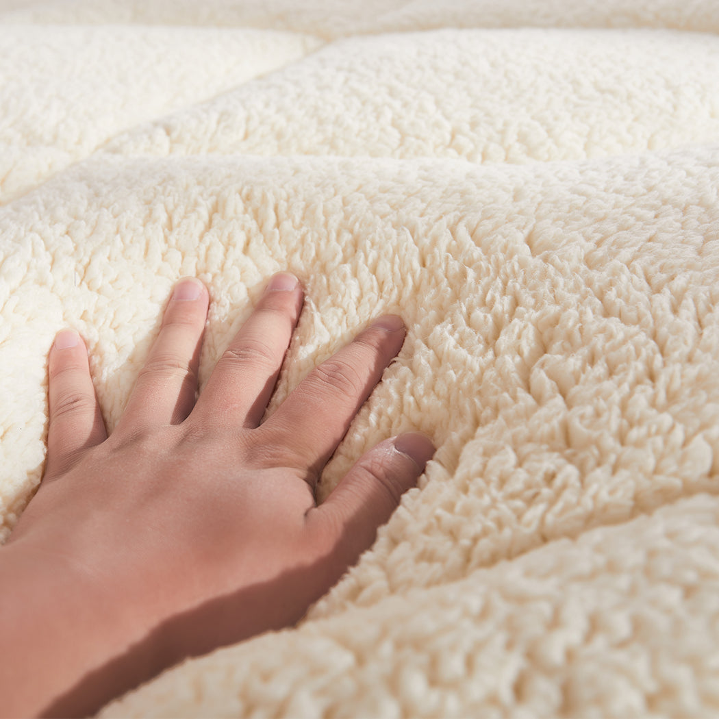 King Single DreamZ Mattress Topper 100% Wool Underlay