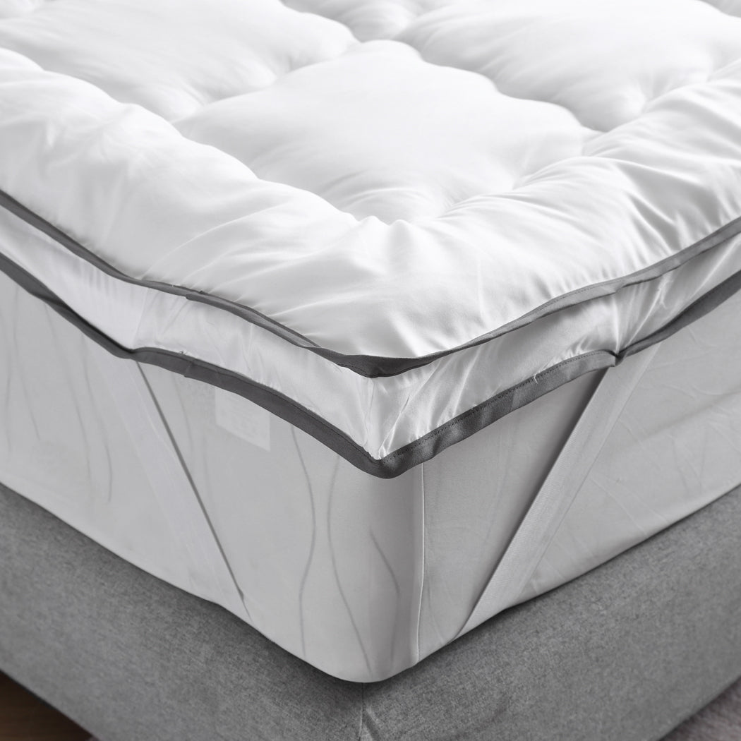 KING SINGLE Bedding Luxury Pillowtop Mattress - White