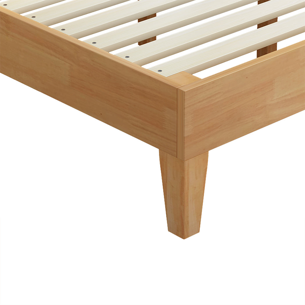 Naomi Rubberwood Bed Frame - Natural Queen