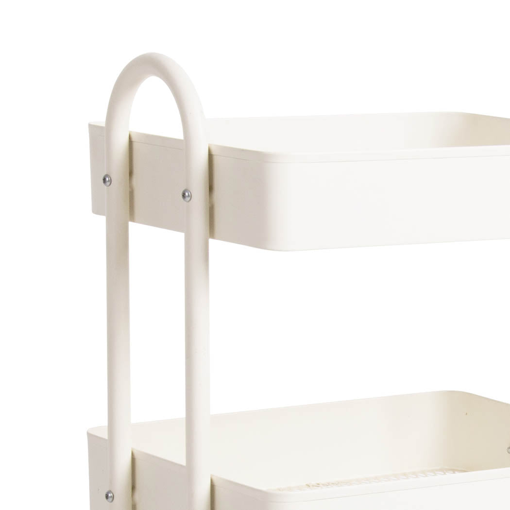 4 Tiers Kitchen Trolley Cart Steel Storage Rack Shelf Organiser White