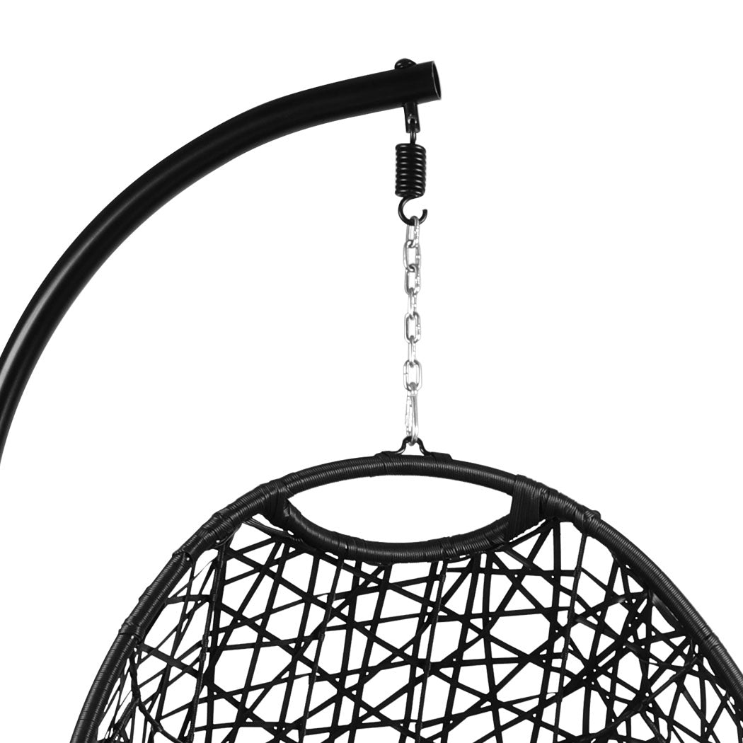 Leith Hanging Swing Egg Chair Pod Patio Cushion Seat - Black