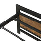 Royal Metal Bed Frame Base Platform Wooden Headboard - Black Double