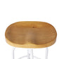 90cm Avignon Industrial Bar Stools Kitchen Stool Wooden Barstools Swivel Chair - White