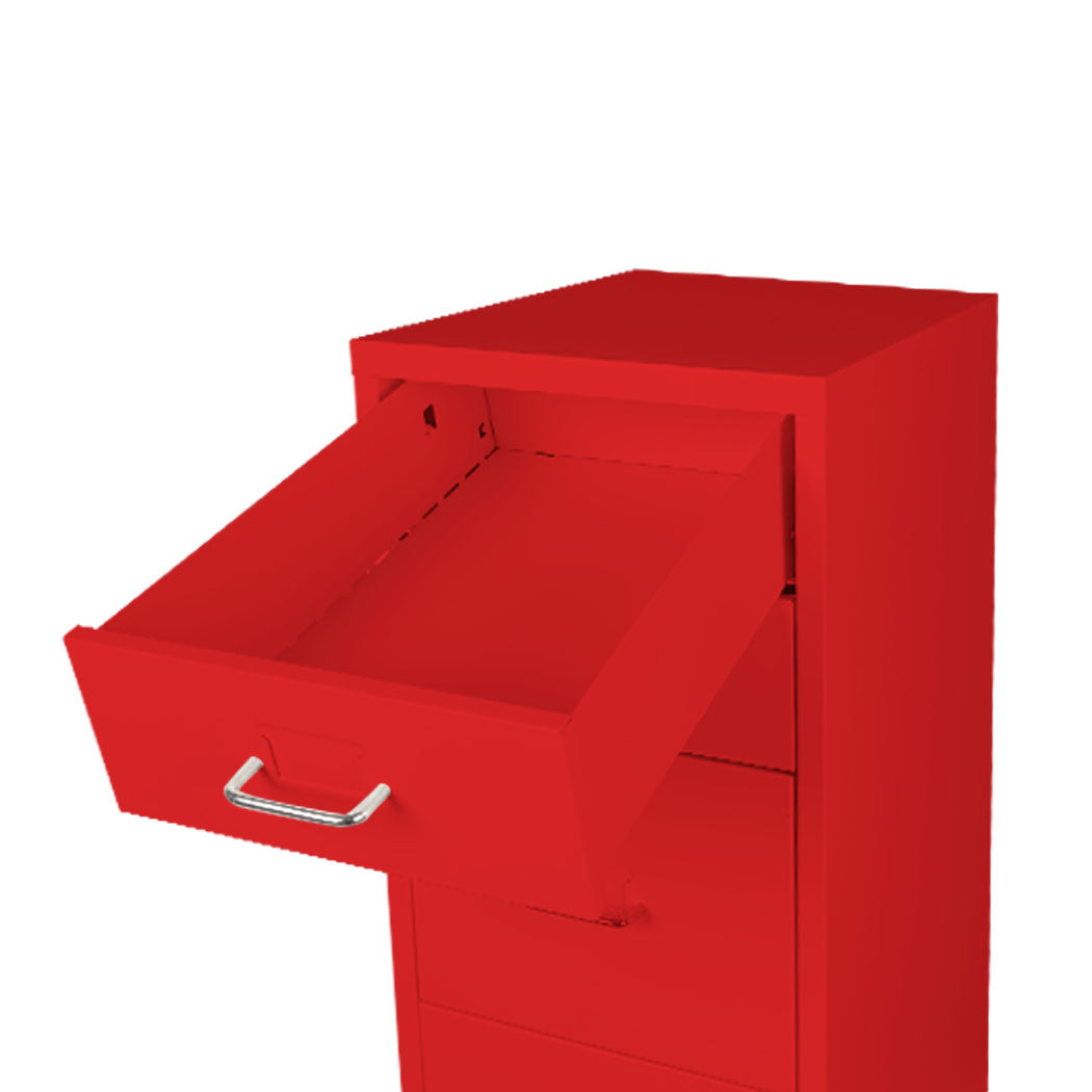 Levede 5 Drawer Office Cabinet Drawers Red