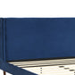 Erin Velvet Headboard Wooden Bed Frame - Blue Double