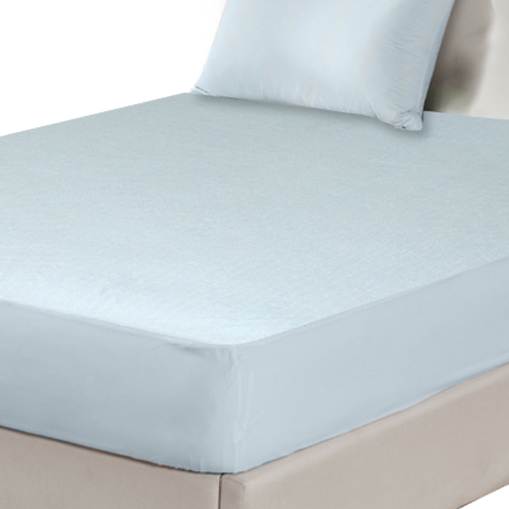 KING SINGLE Mattress Protector Pillowcases - Blue