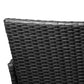 Rhyse 2-Seater Furniture Patio Garden Chair Table Rattan Wicker Cushion Seat 3-Piece Outdoor Setting - Black