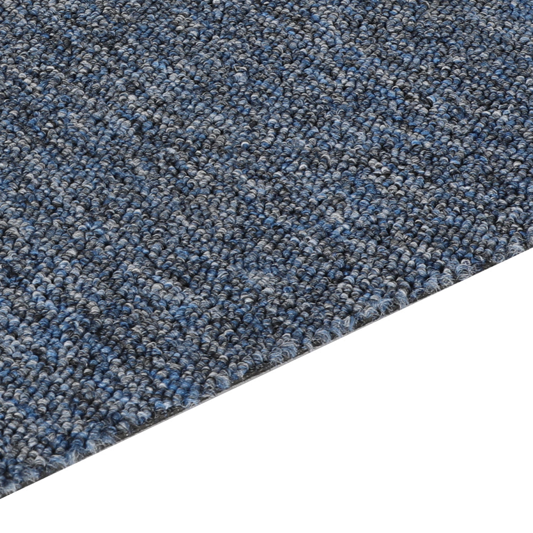 Roxine Set of 20 50x50 Carpet Tiles Box Heavy Commercial Retail Office Premium Flooring - Blue