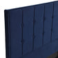 Venlo Bed Frame Base Platform Wooden Velvet with Headboard Blue - Queen