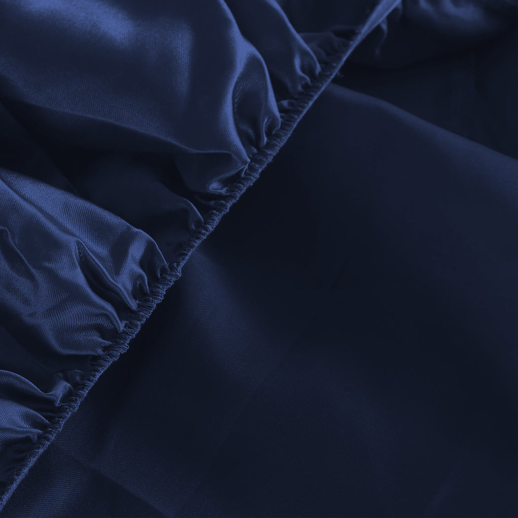 King Dreamz Silky Satin Sheets Fitted Blue