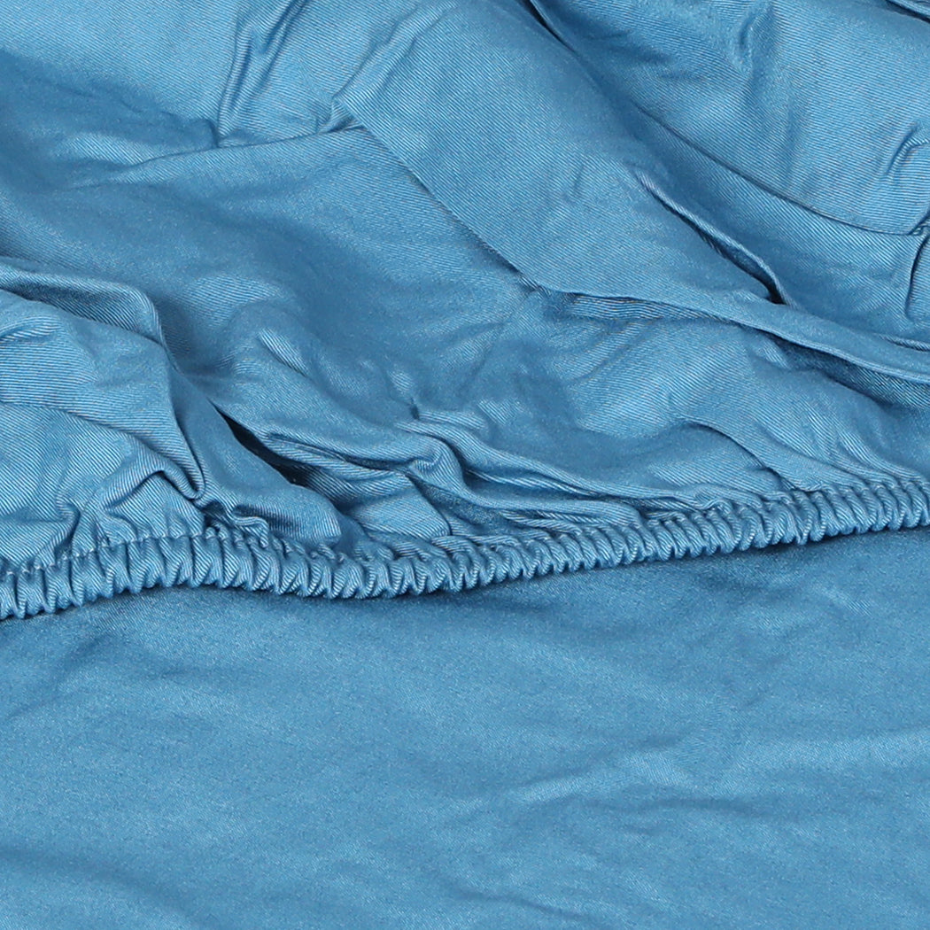 QUEEN 4-Piece 100% Bamboo Bed Sheet Set - Blue