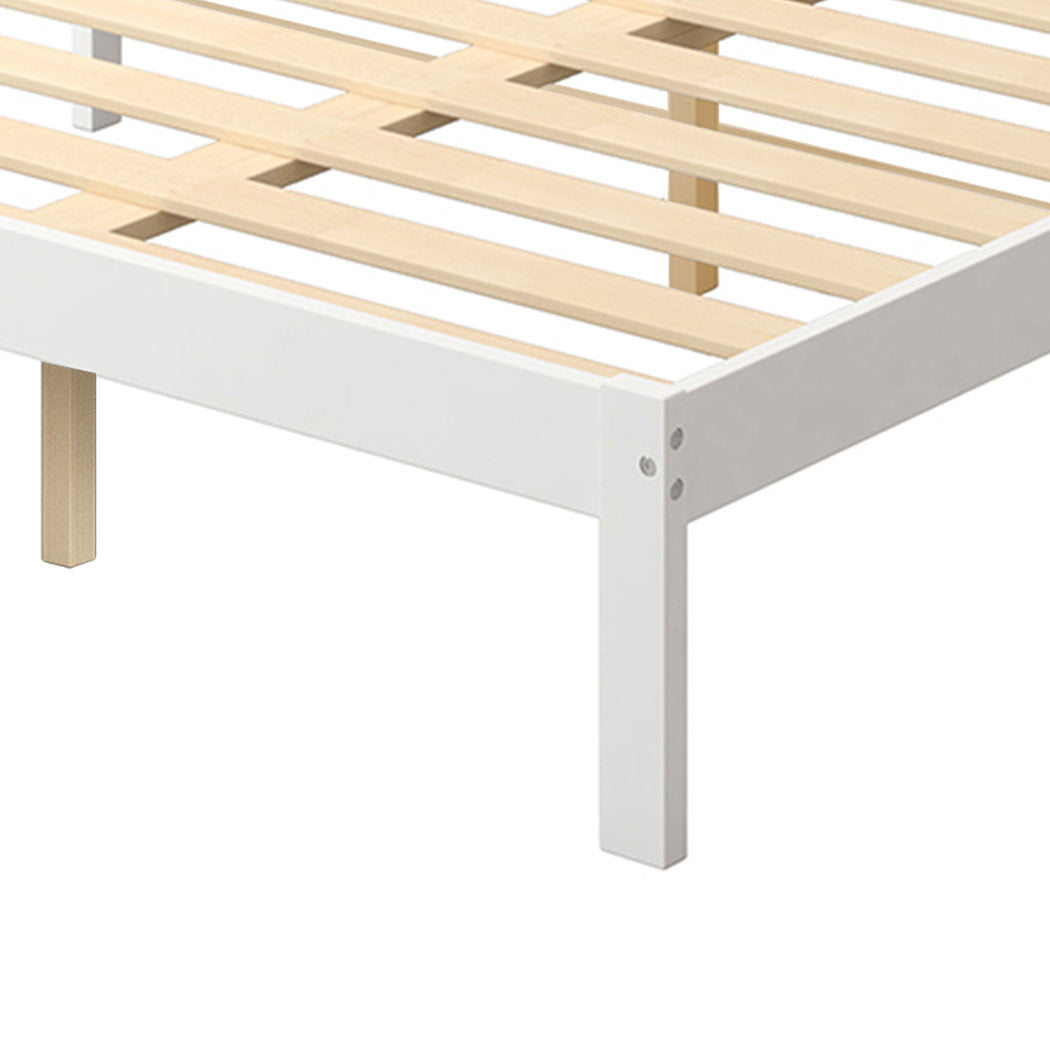 Arianne Wooden Bed Frame Base Full Size Timber White - Queen