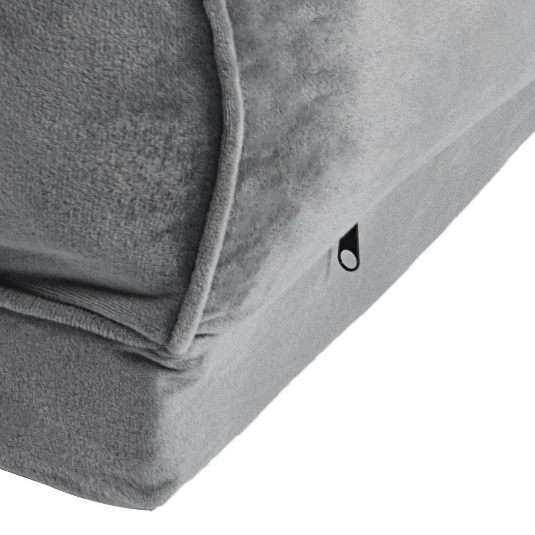Perro Dog Beds Pet Sofa Cover Soft Warm Plush Velvet (Cover Only) - Grey XXLARGE