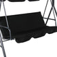 Lorel 3 Seater Swing Chair Garden Canopy Cushion - Black