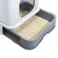 Cat Litter Box Fully Enclosed Kitty Toilet Trapping Sifting Odor Control Basin - Grey