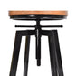 Set of 2 Catania Industrial Bar Stools Kitchen Stool Wooden Barstools Swivel Chiars - Wood