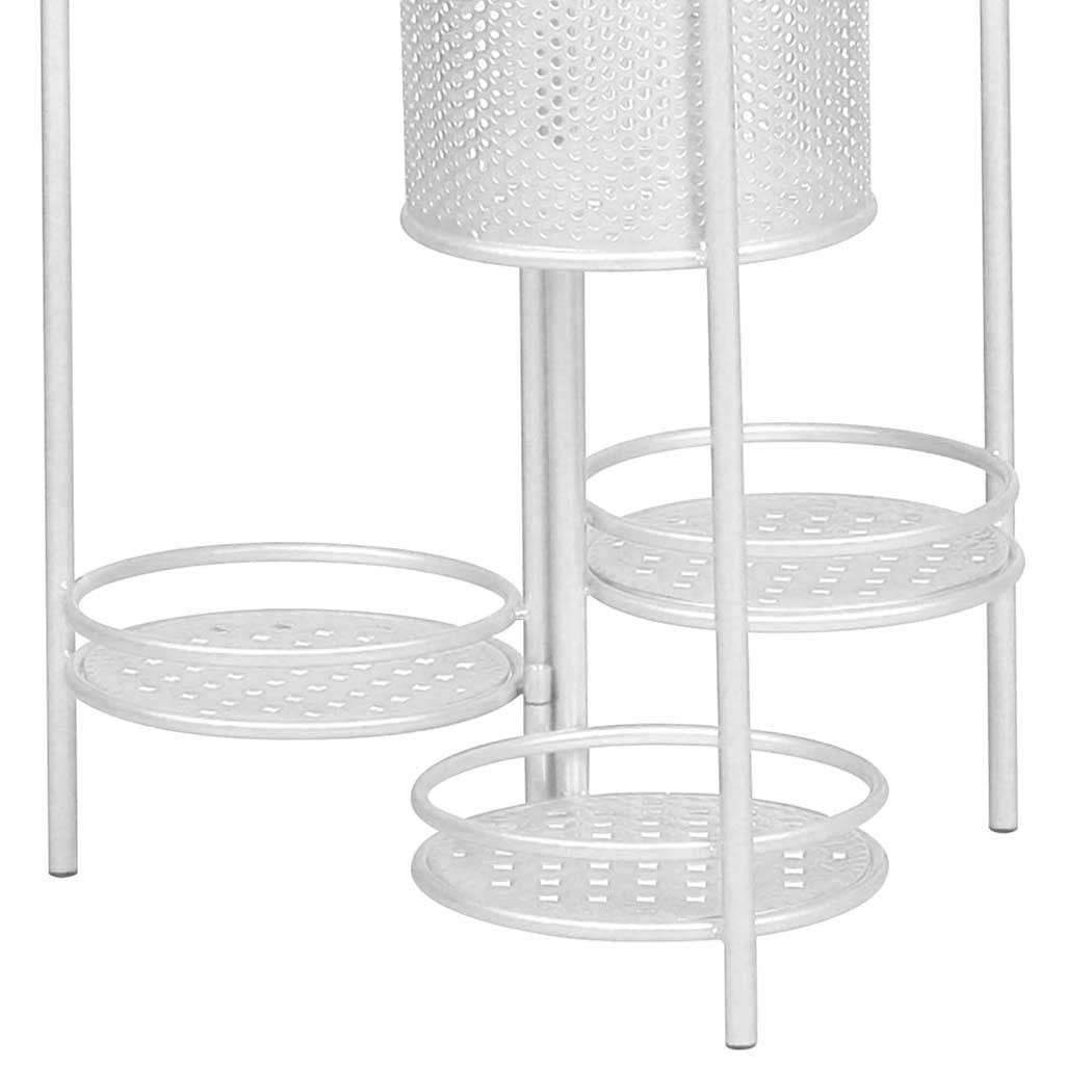 6 Tier Plant Stand Swivel Outdoor Indoor Metal Stands Flower Shelf Rack Garden White