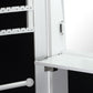 Wall Mounted or Hang Over Mirror Jewellery Cabinet with LED Light White