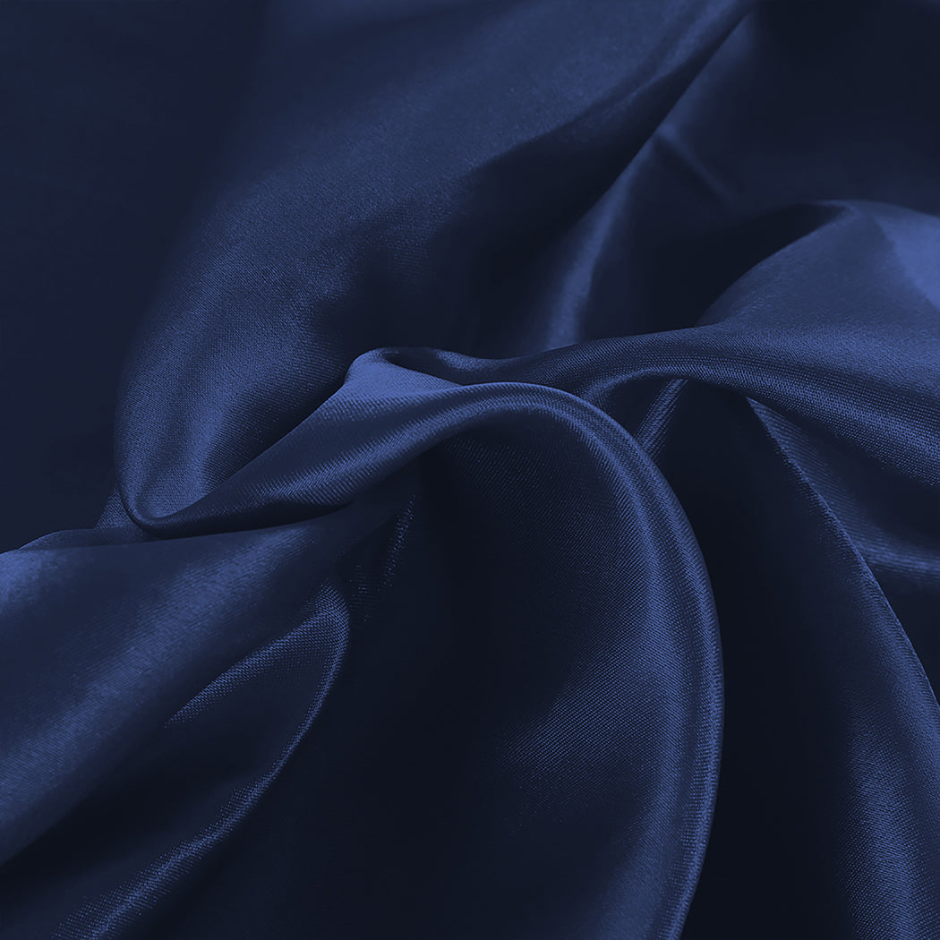 Single Dreamz Silky Satin Sheets Fitted Flat Blue