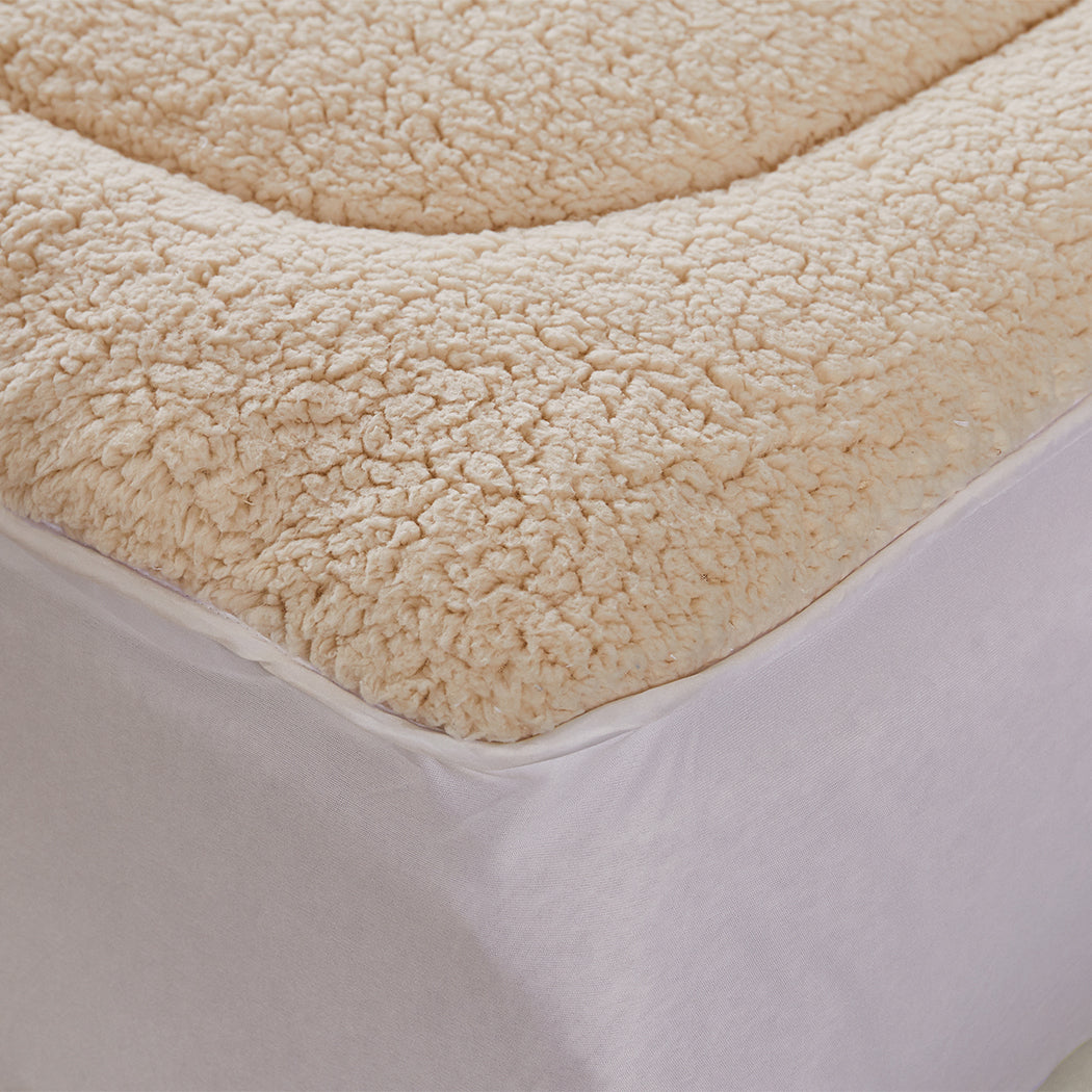 King DreamZ Mattress Topper 100% Wool Underlay