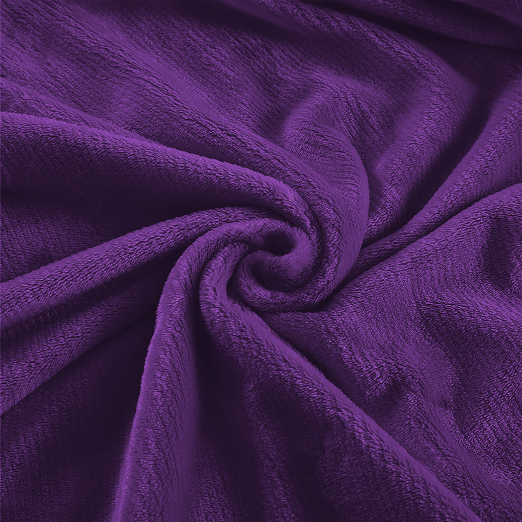 Waylon Throw Ultra-Soft Blanket 320gsm 220x160cm Warm - Aubergine