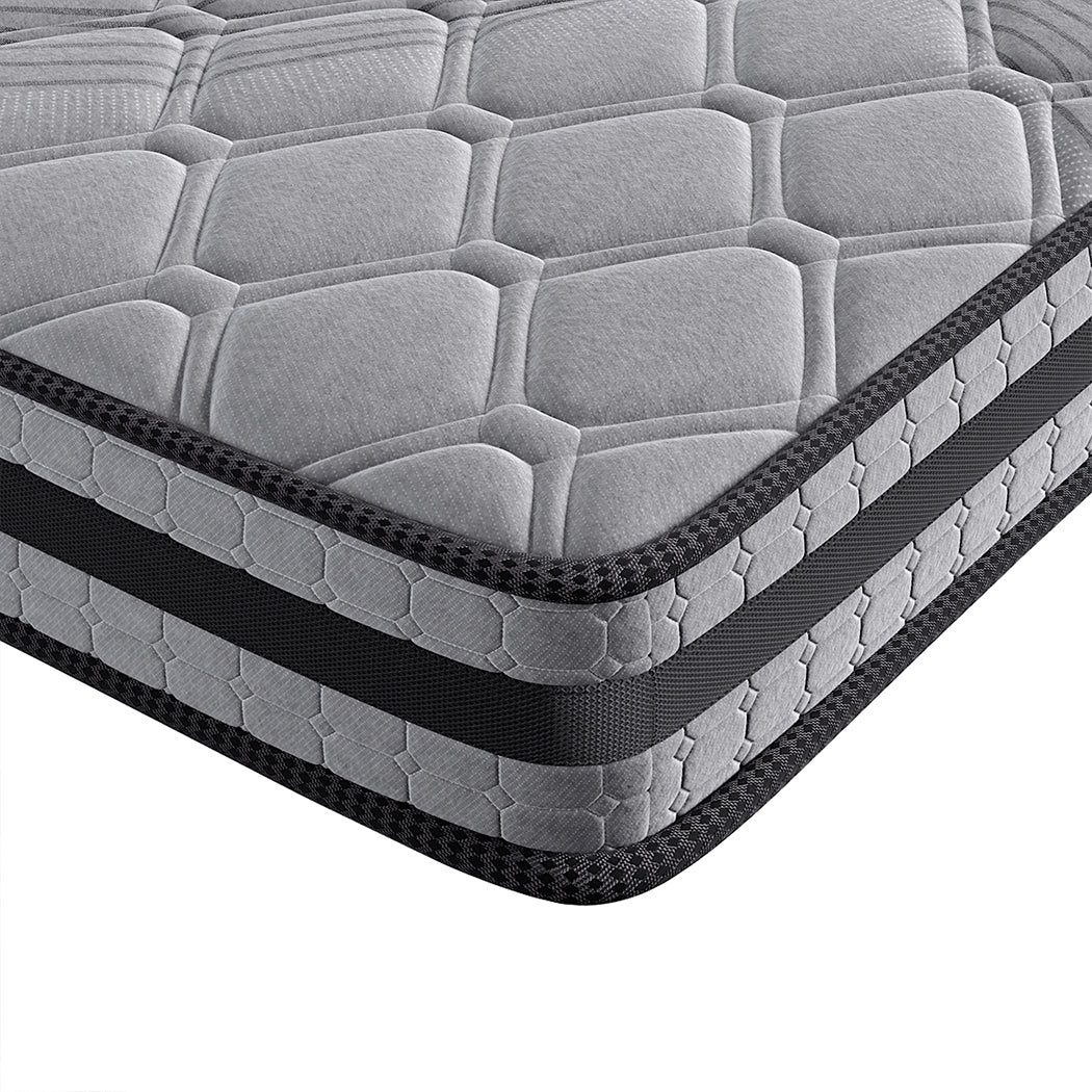 Charlotte 22cm Spring Foam Mattress Medium Firm Dark Grey - Single