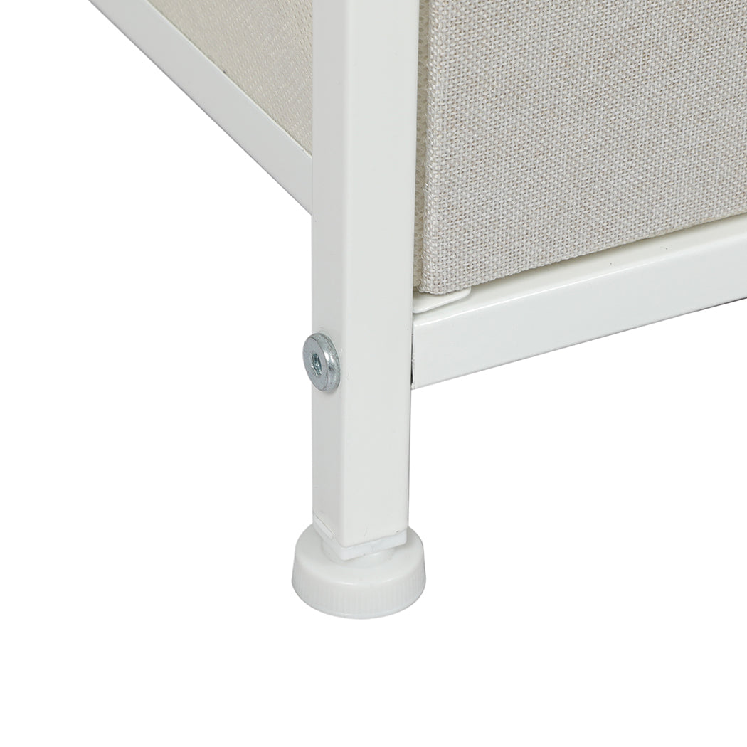 Levede Chest of 3 Drawers Bedside Table Beige