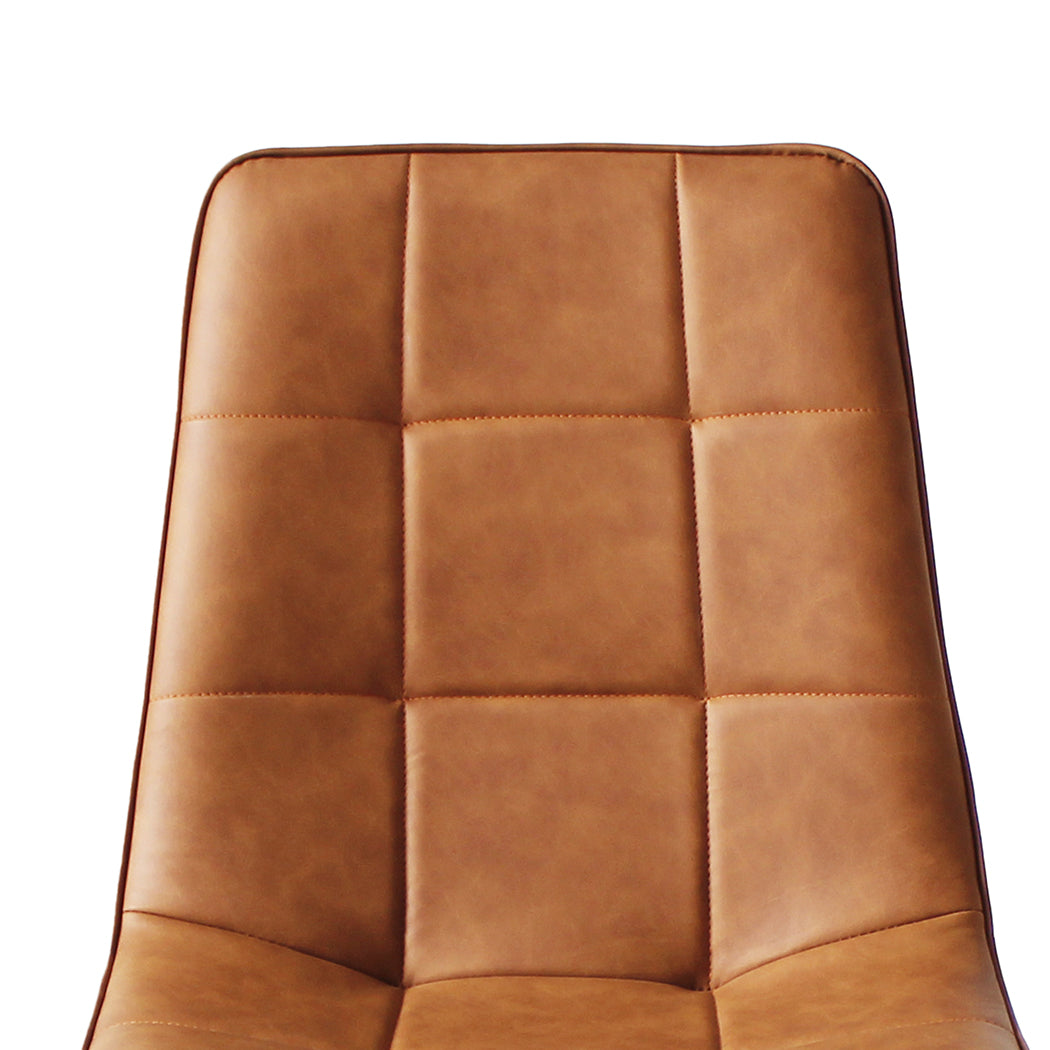 Avery Set of 4 Dining Chairs Kitchen Table Lounge Room Padded Seat PU Leather - Brown