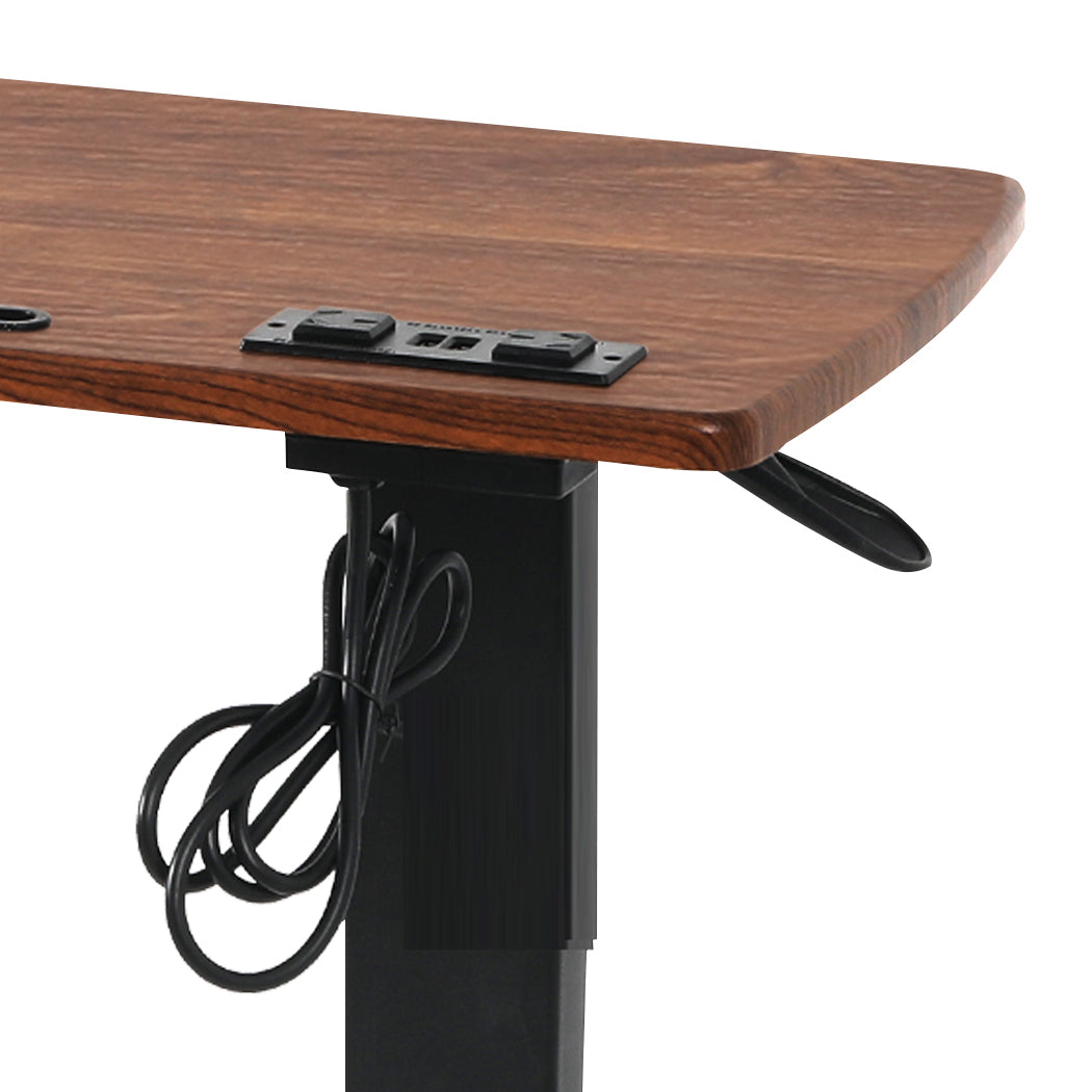 Levede Mobile Standing Desk Foldable Brown Fold