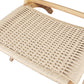 Foldable Single Deck Chair Solid Wood Kraft Rope Paper Woven Seat - Natural