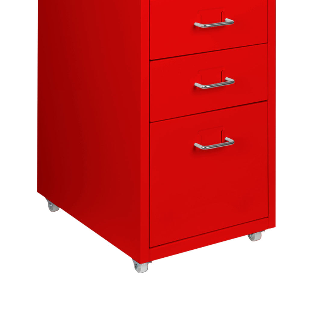 Levede 5 Drawer Office Cabinet Drawers Red