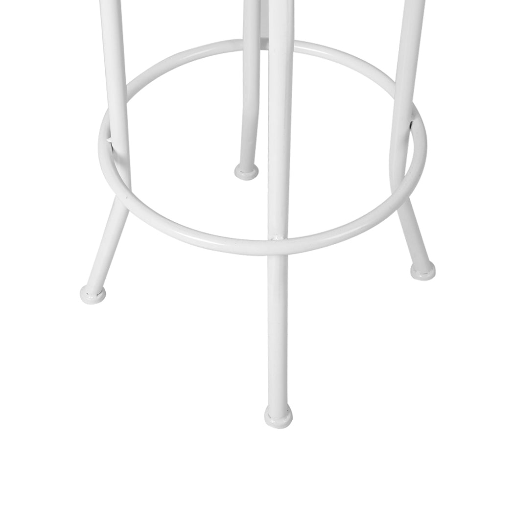 90cm Avignon Industrial Bar Stools Kitchen Stool Wooden Barstools Swivel Chair - White