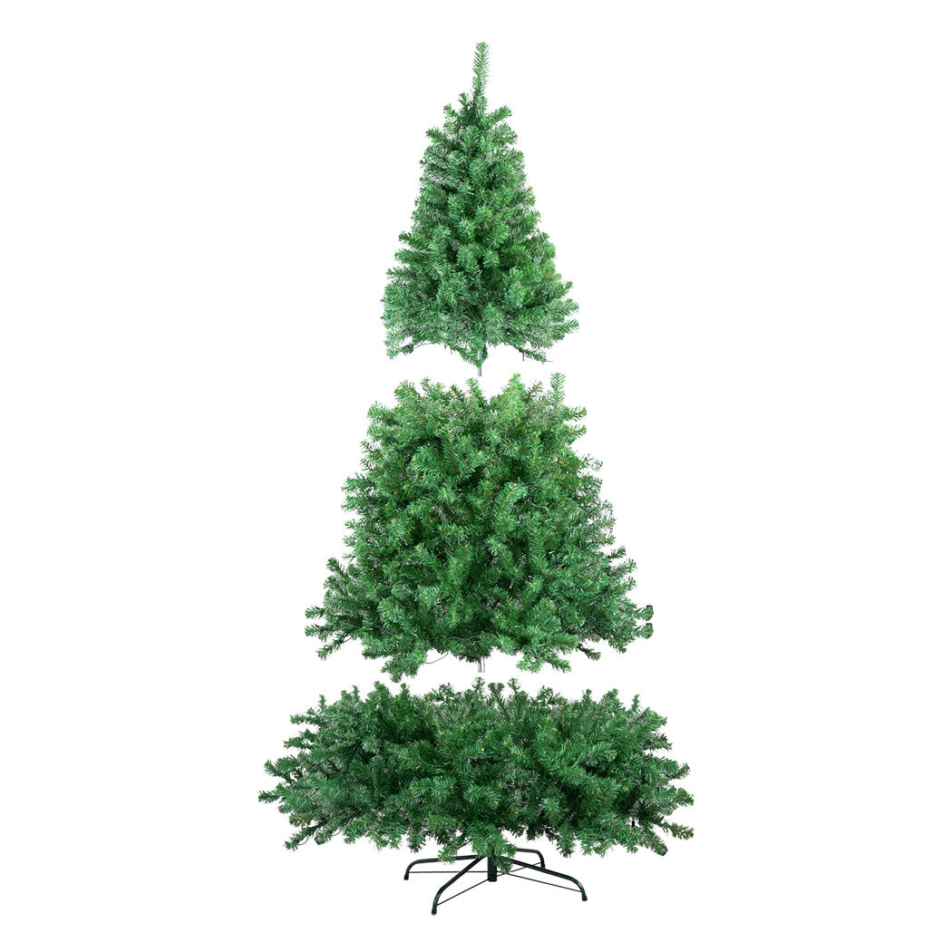 6ft 1.8m 900 Tips Christmas Tree Pre Lit 8 Mode Led Lights Xmas Bushy Decorations