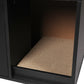 Enclosed Hooded Cat Litter Box Furniture Scratch Board Side Table - Black - Black