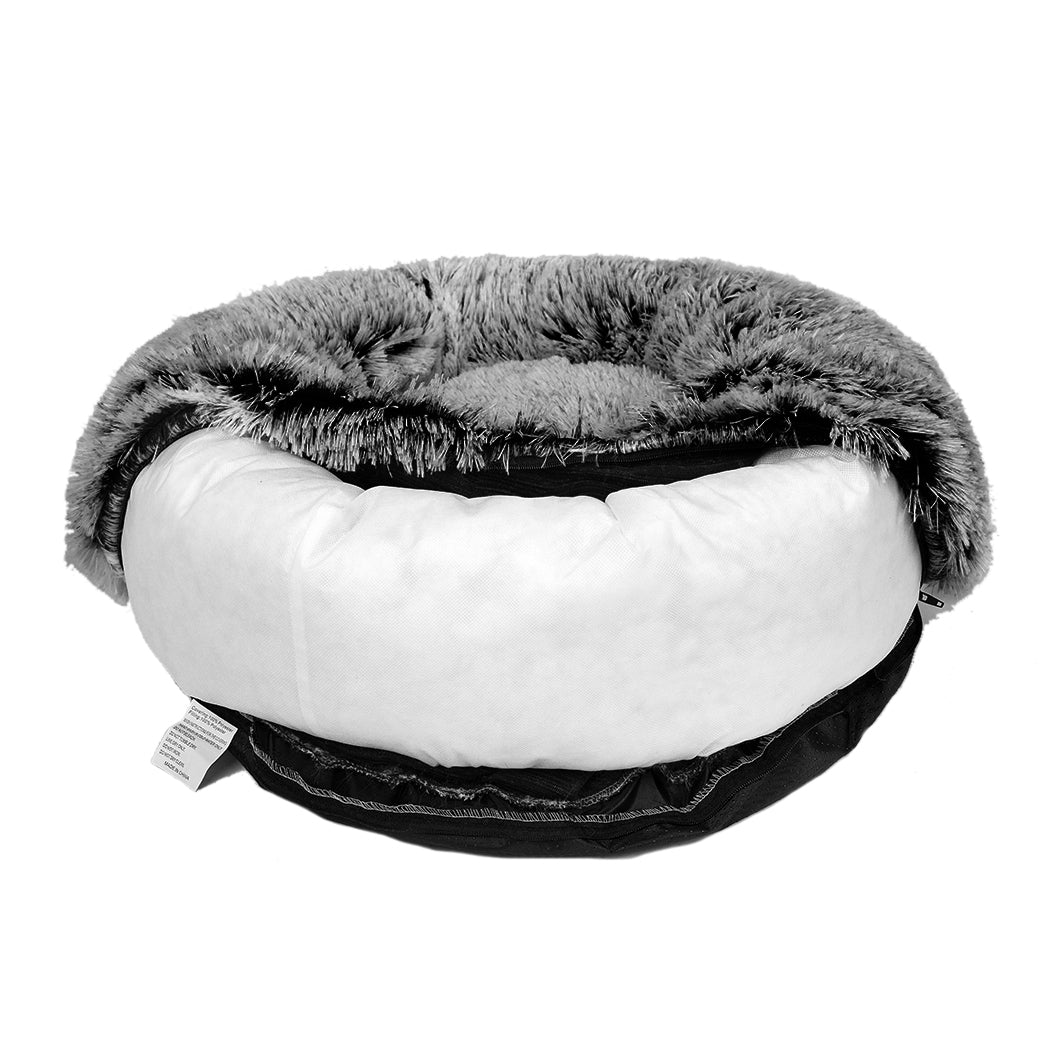 MEDIUM Dog Beds Pet Donut Nest Calming - Charcoal