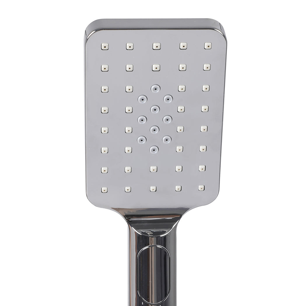 Rain Shower Head Set Silver Square Brass Taps Mixer Handheld High Pressure